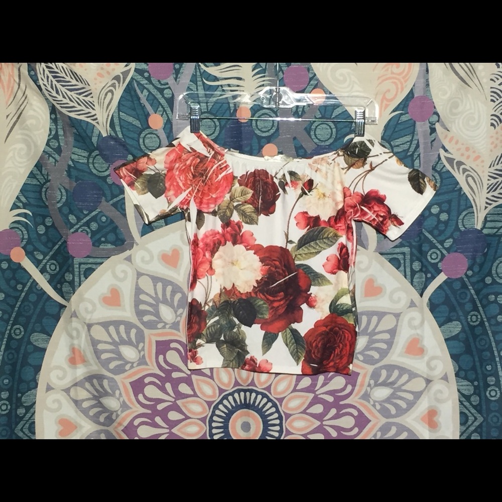 white floral top